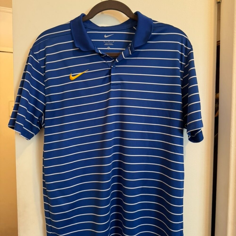 Blue Striped Men's Nike Golf Polo Size M